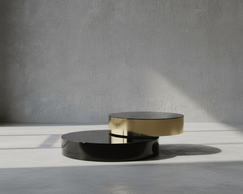 Eclipse Gold and Black Layered Coffee Table - Altera