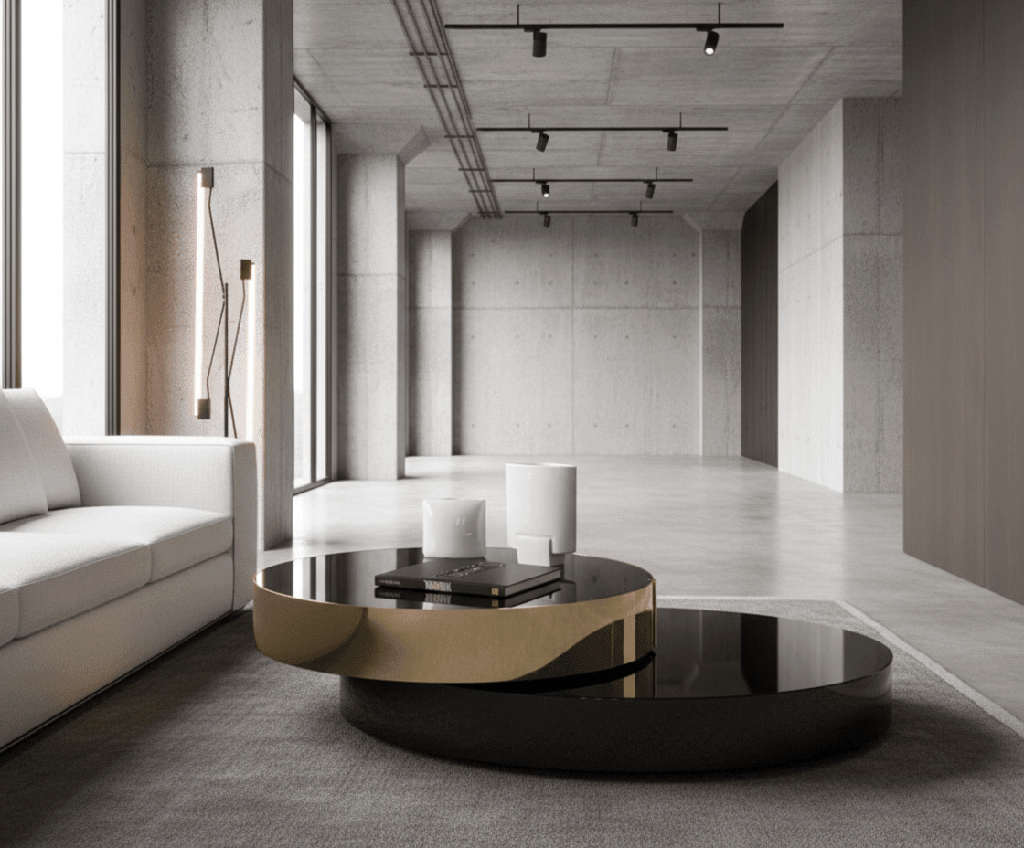 Eclipse Gold and Black Layered Coffee Table - Altera