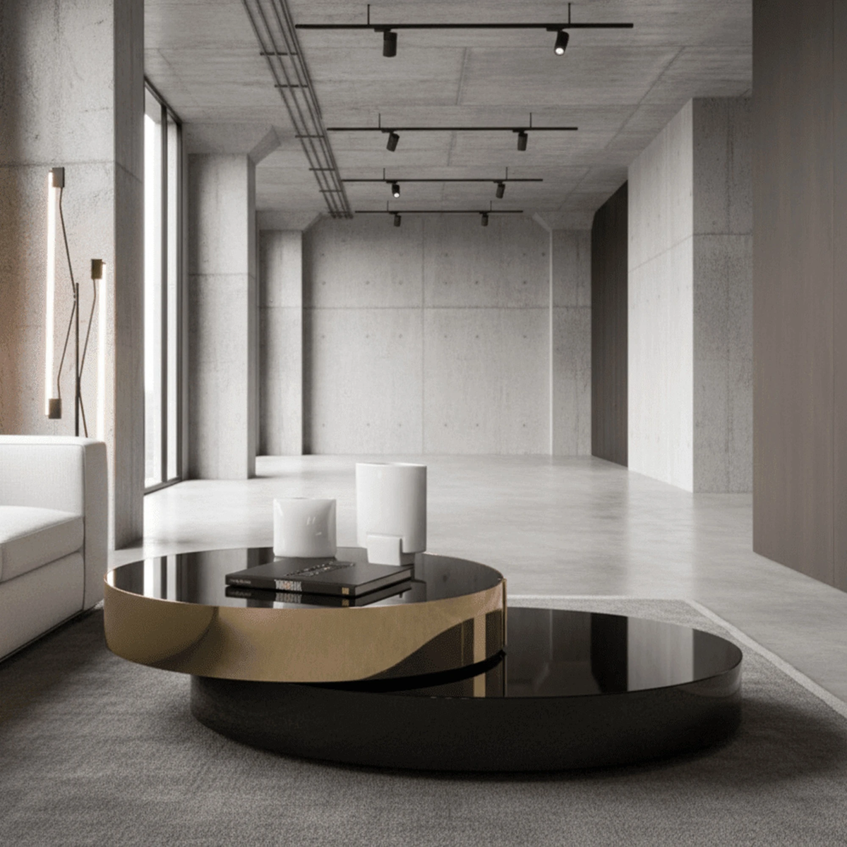 Eclipse Gold and Black Layered Coffee Table - Altera