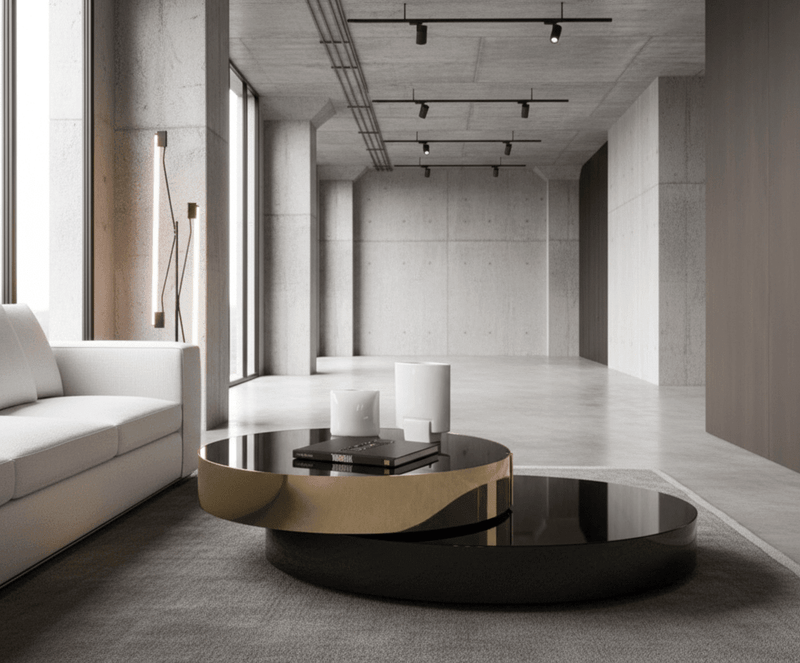 Eclipse Gold and Black Layered Coffee Table by Altera Home Design
