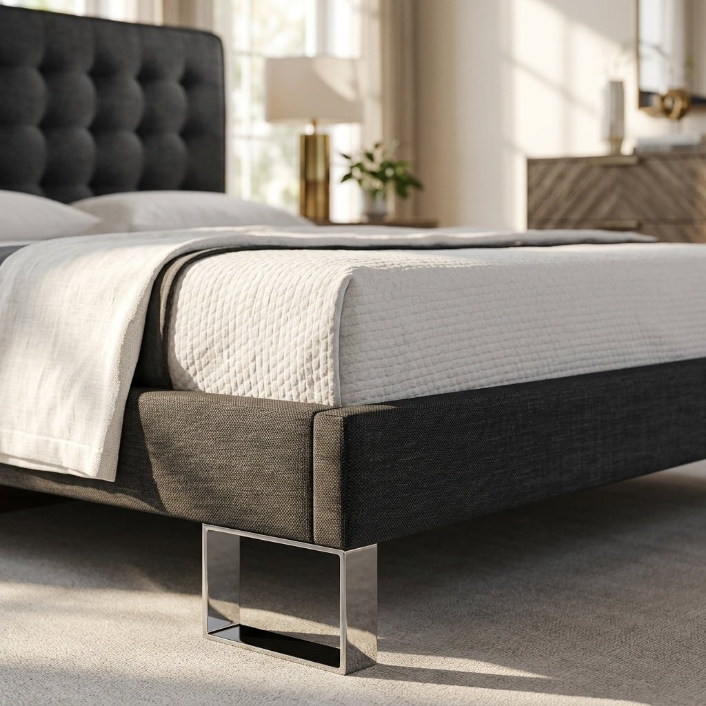 Edmonton Contemporary Graphite Tufted Bed - Altera