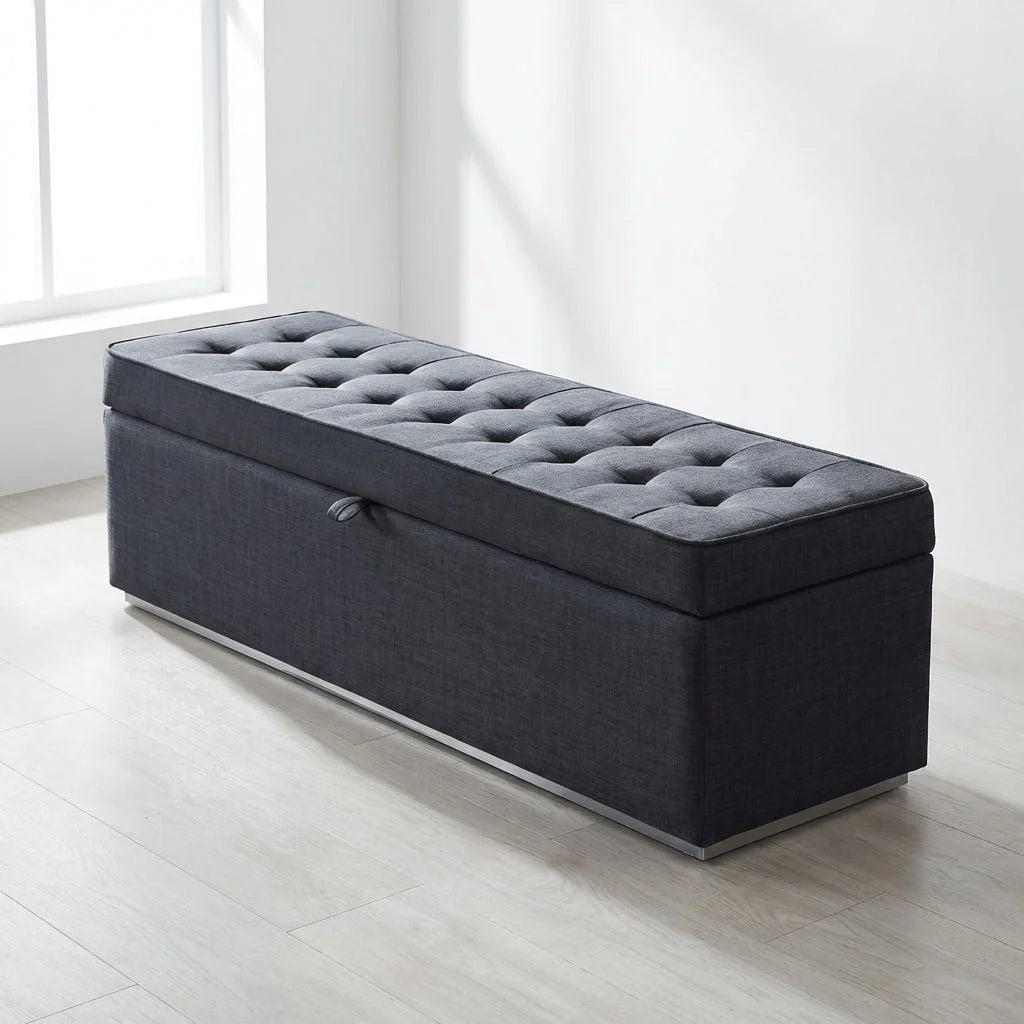 Edmonton Contemporary Graphite Tufted Bed - Altera