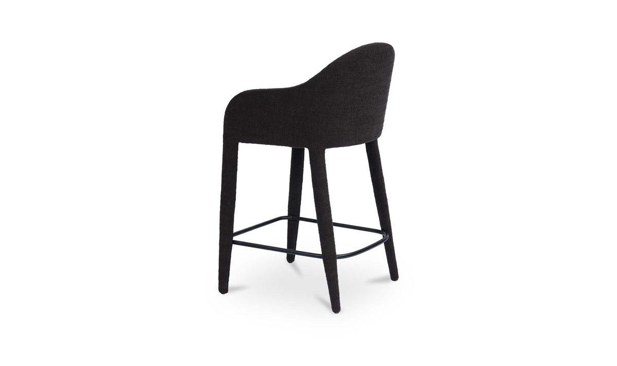 Marvao Counter Stool in Black, three-quarter view