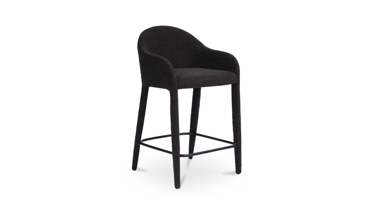 Marvao Counter Stool in Black, polyester detail