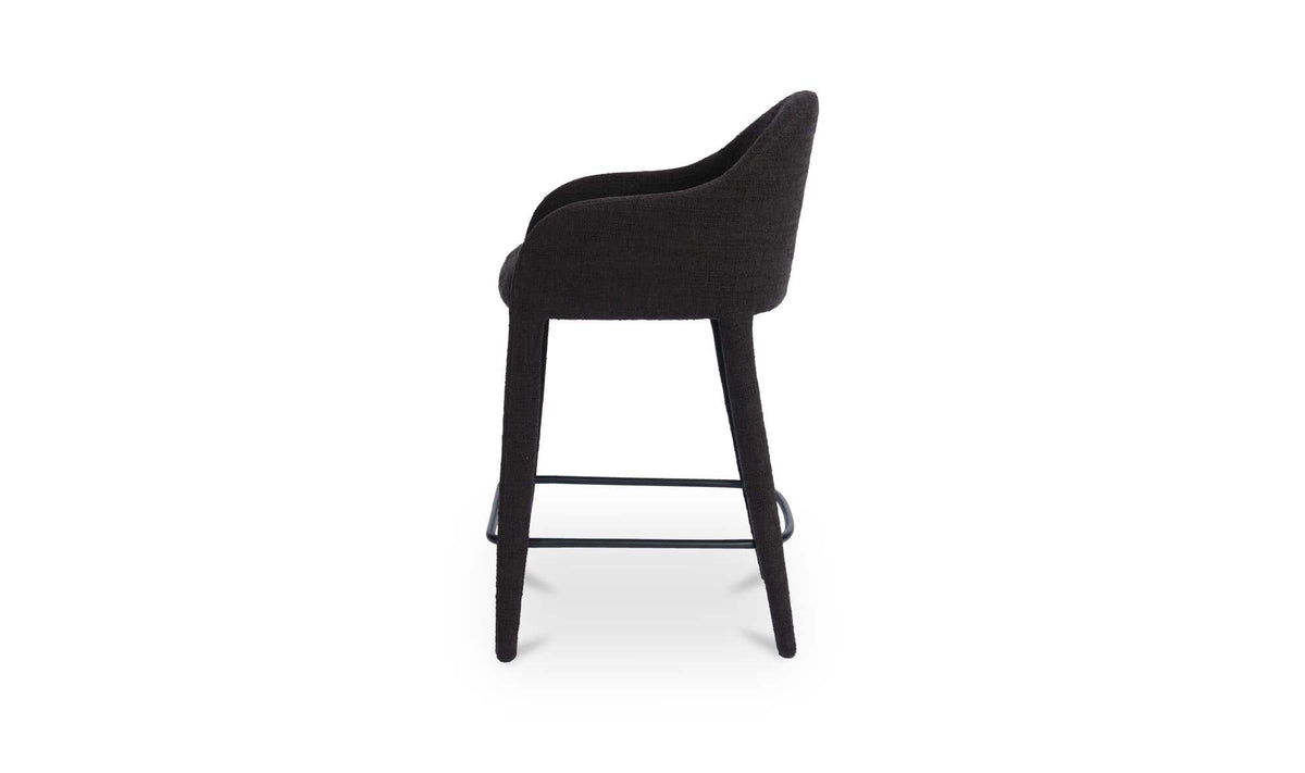 Marvao Counter Stool in Black, side profile, view 2
