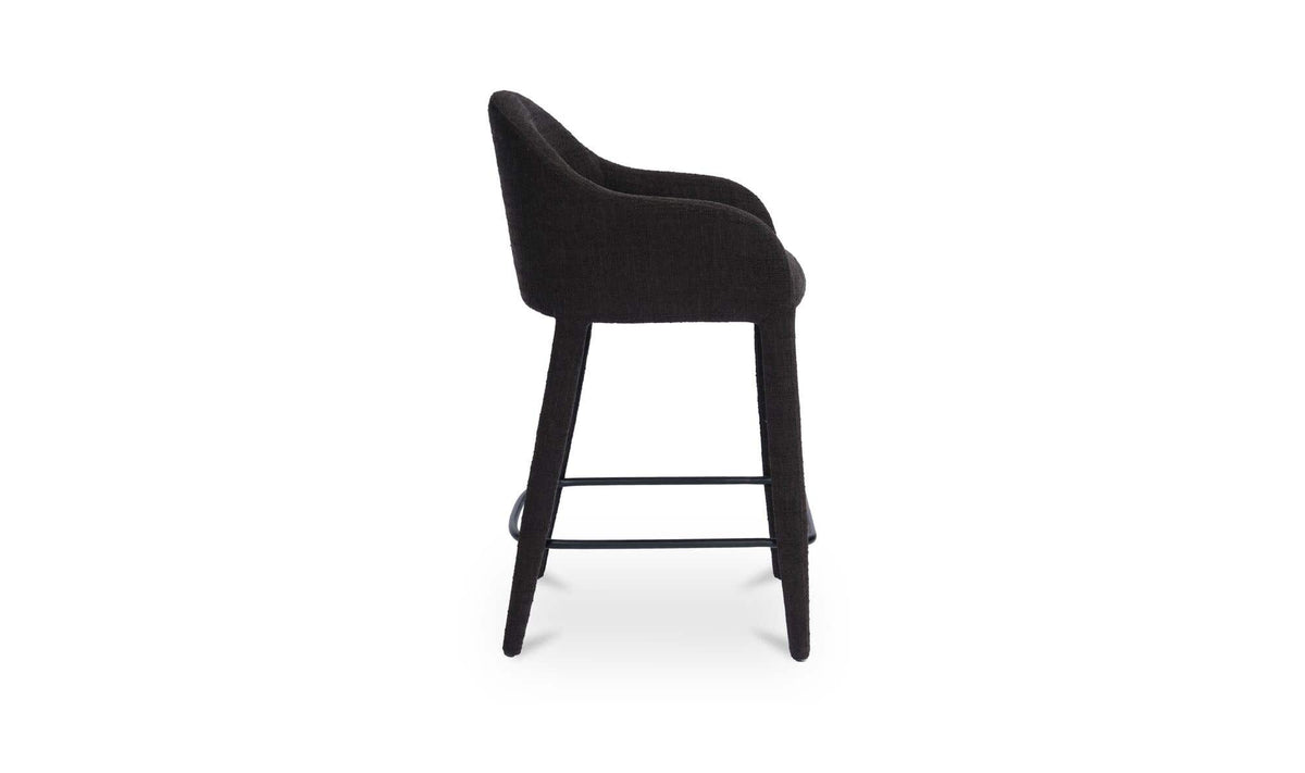Marvao Counter Stool in Black, side profile