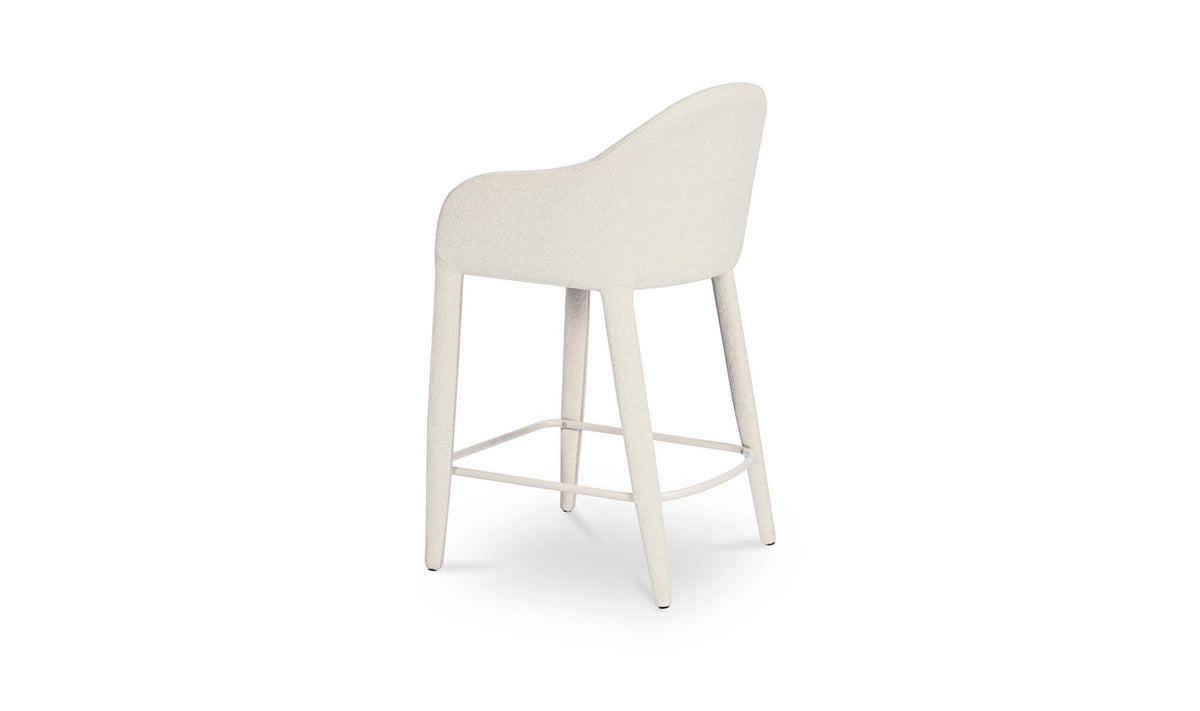 Marvao Counter Stool in Off White, three-quarter view