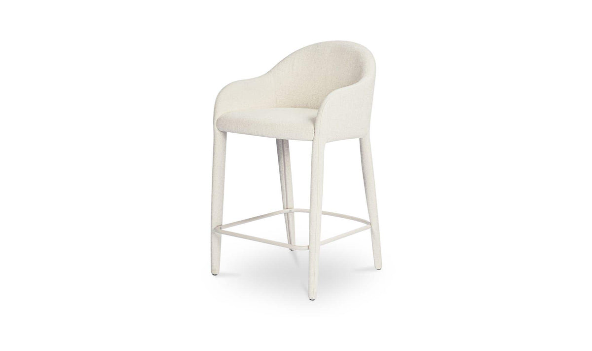 Marvao Counter Stool in Off White, three-quarter view, view 2