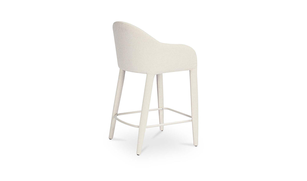 Marvao Counter Stool in Off White, back view, view 2
