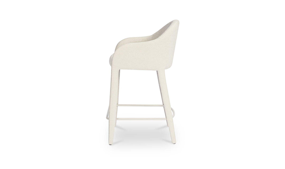 Marvao Counter Stool in Off White, side profile, view 2