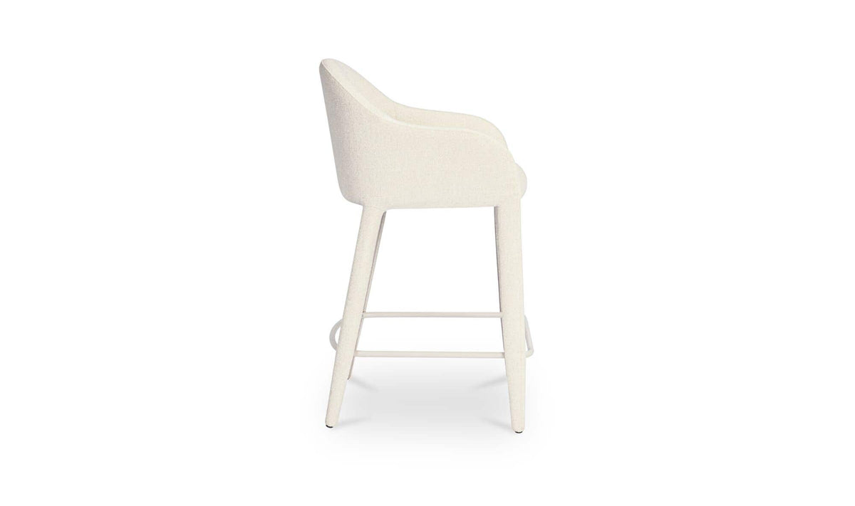 Marvao Counter Stool in Off White, side profile