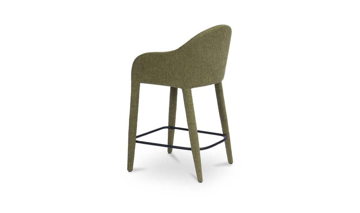 Marvao Counter Stool in Green, three-quarter view