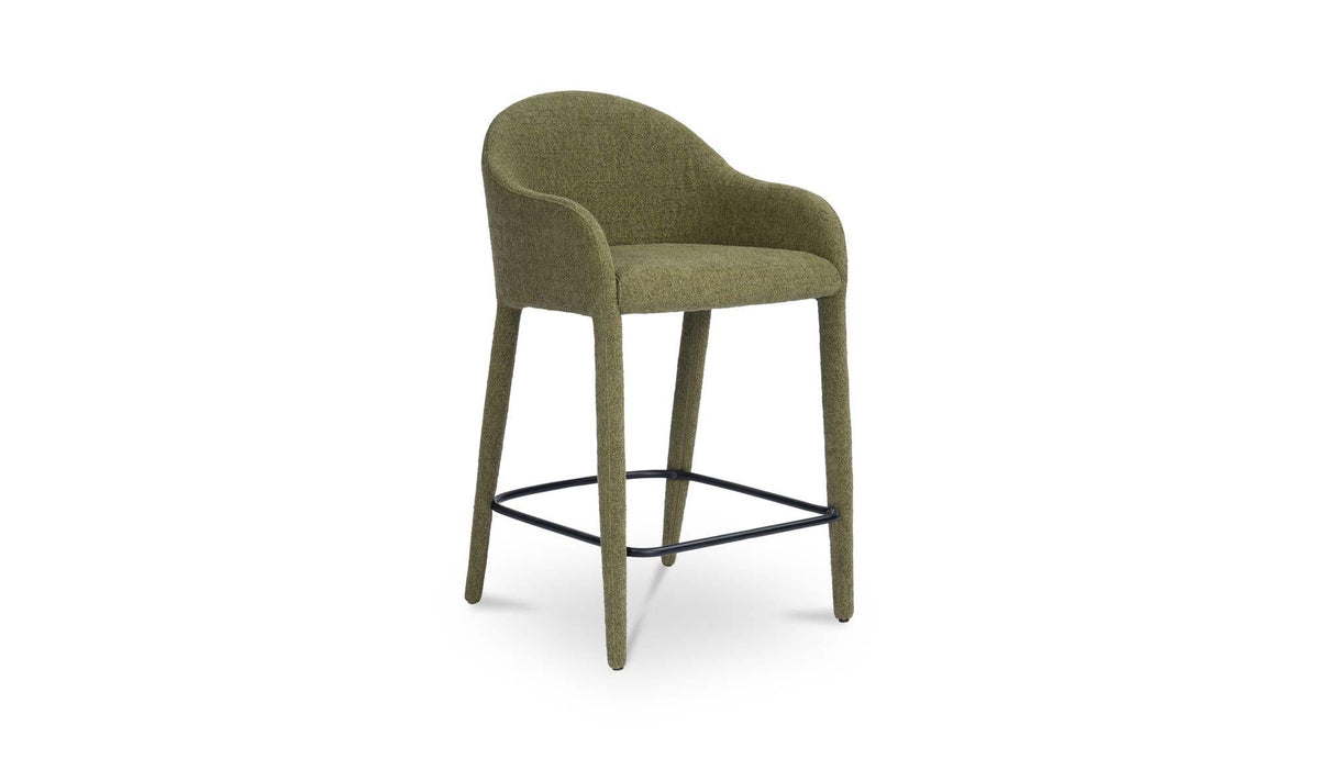 Marvao Counter Stool in Green, polyester detail