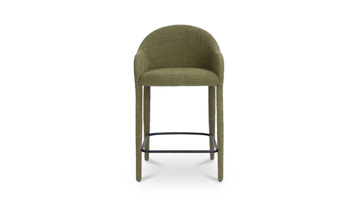Marvao Counter Stool in Green, polyester, 21¾" × 22"