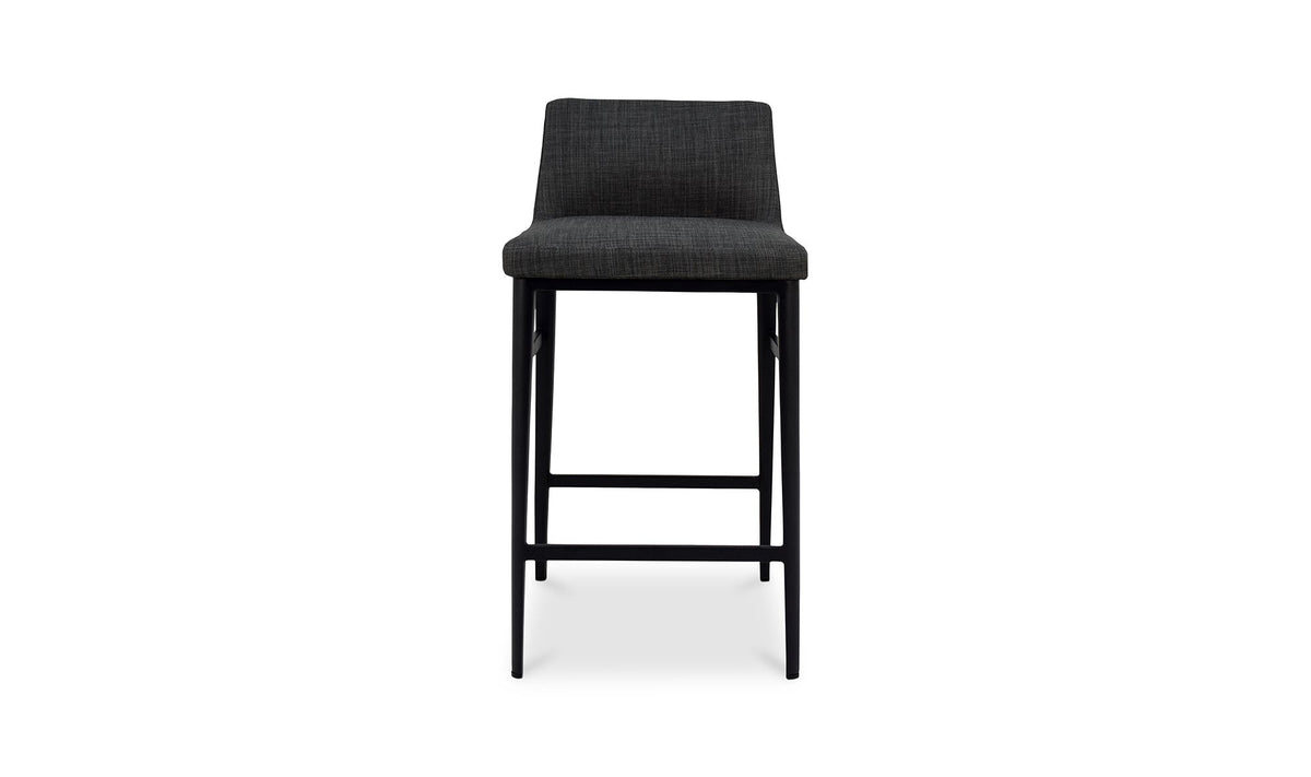 Bolsena Counter Stool in Charcoal Grey, polyester, 17½" × 20"