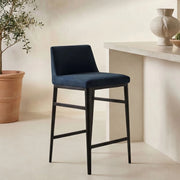Bolsena Counter Stool in Blue, styled in a living room