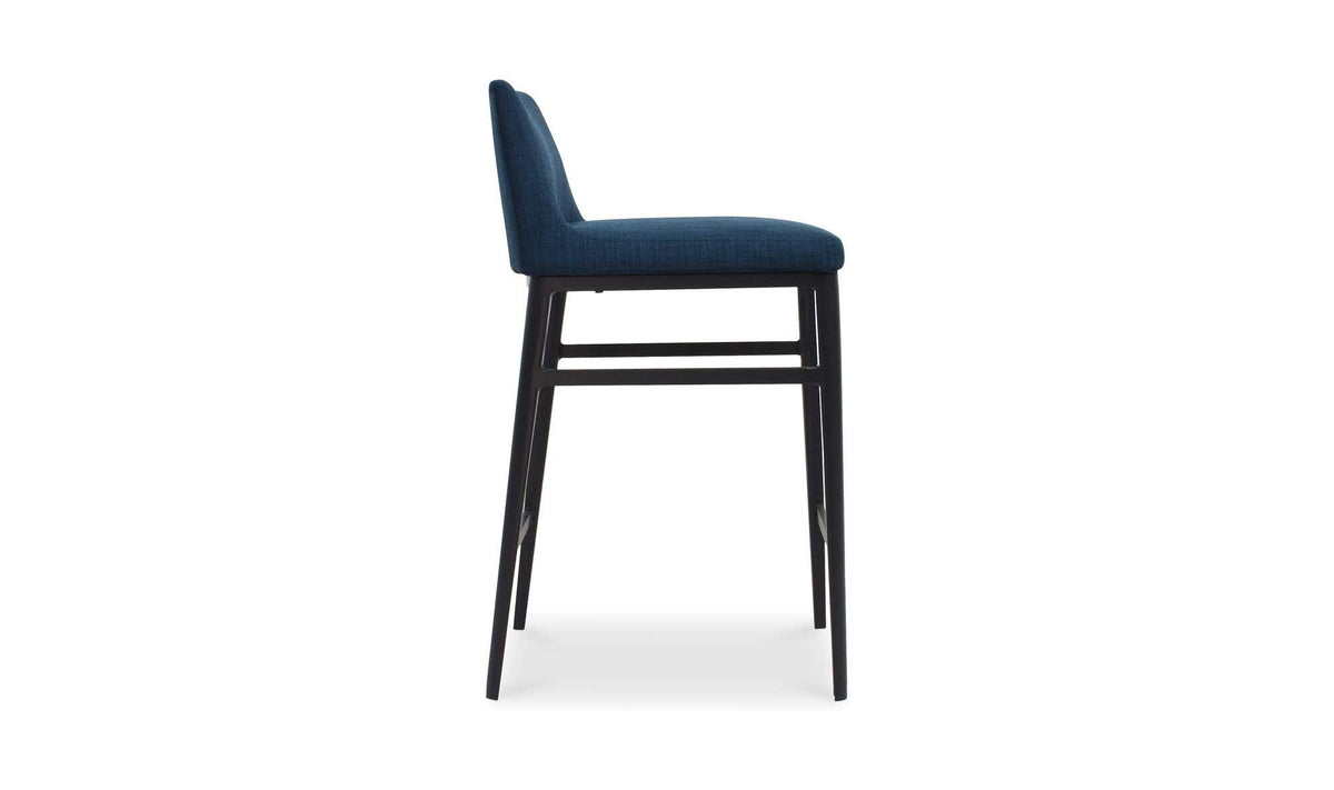 Bolsena Counter Stool in Blue, side profile
