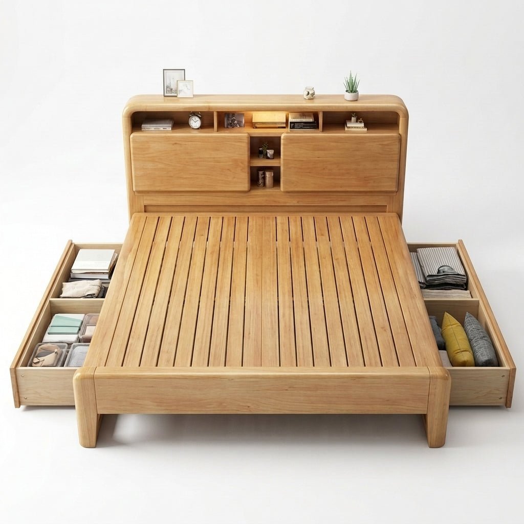 Ellie Crafted Solid Wood Smart Storage Bed - Altera