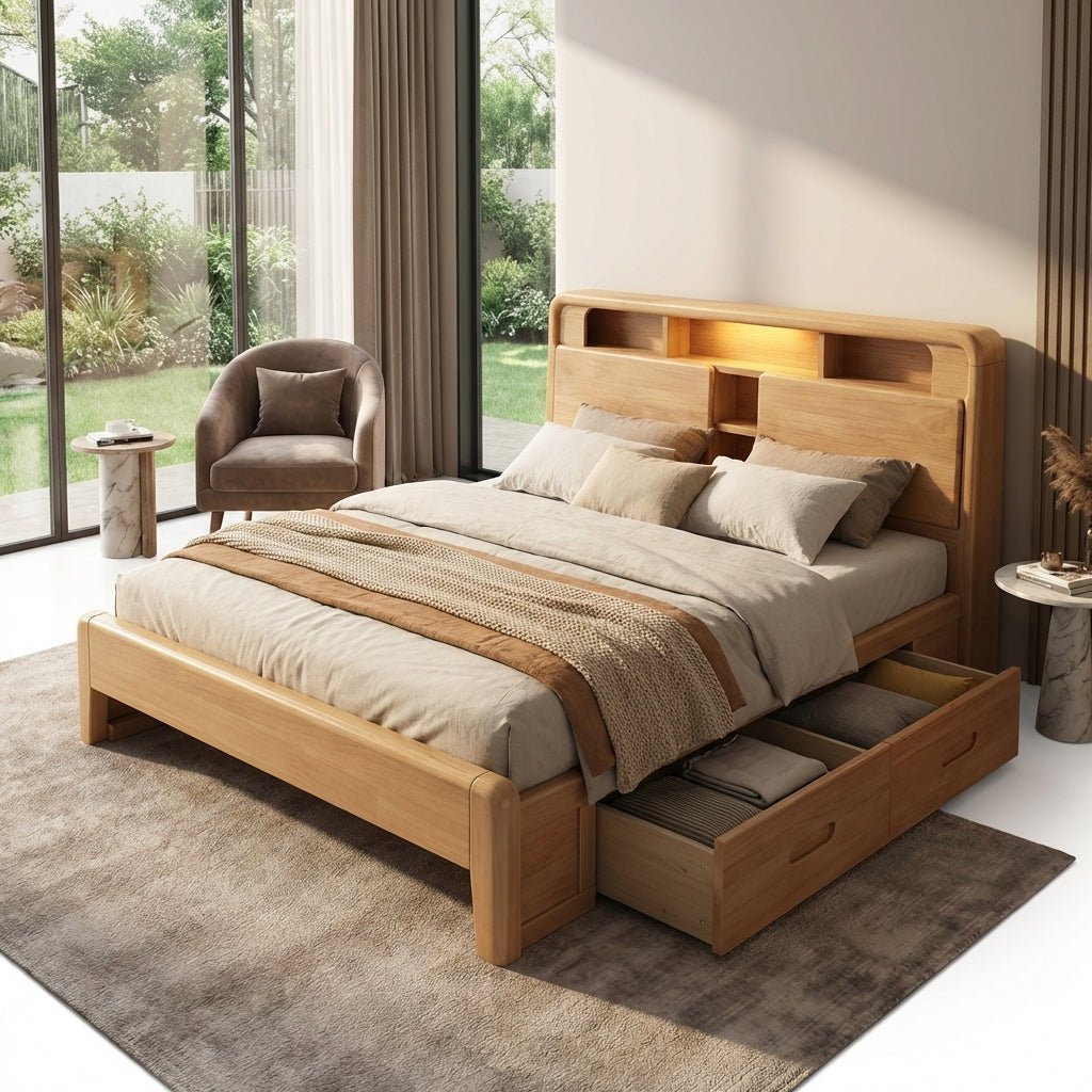 Ellie Crafted Solid Wood Smart Storage Bed - Altera