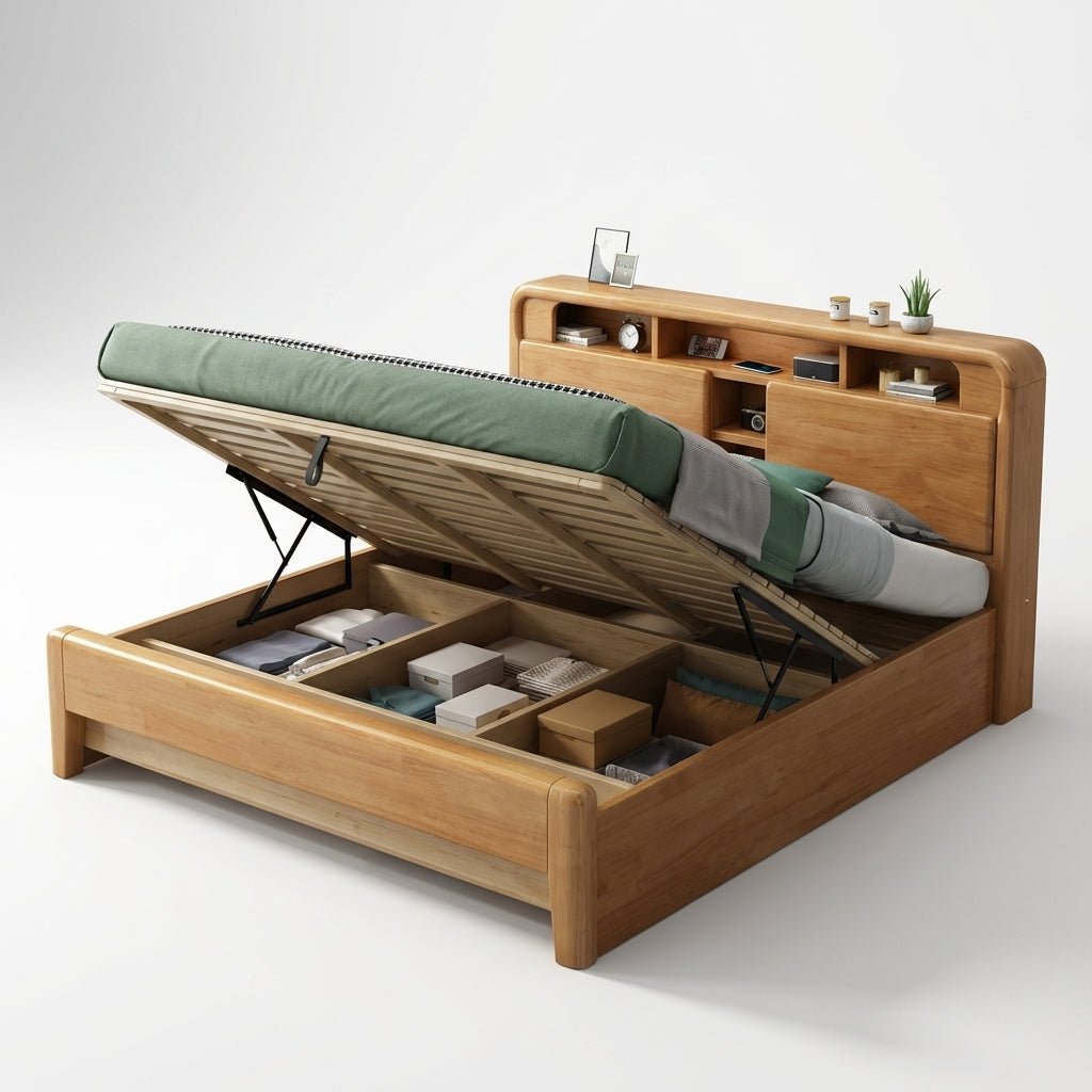 Ellie Crafted Solid Wood Smart Storage Bed - Altera