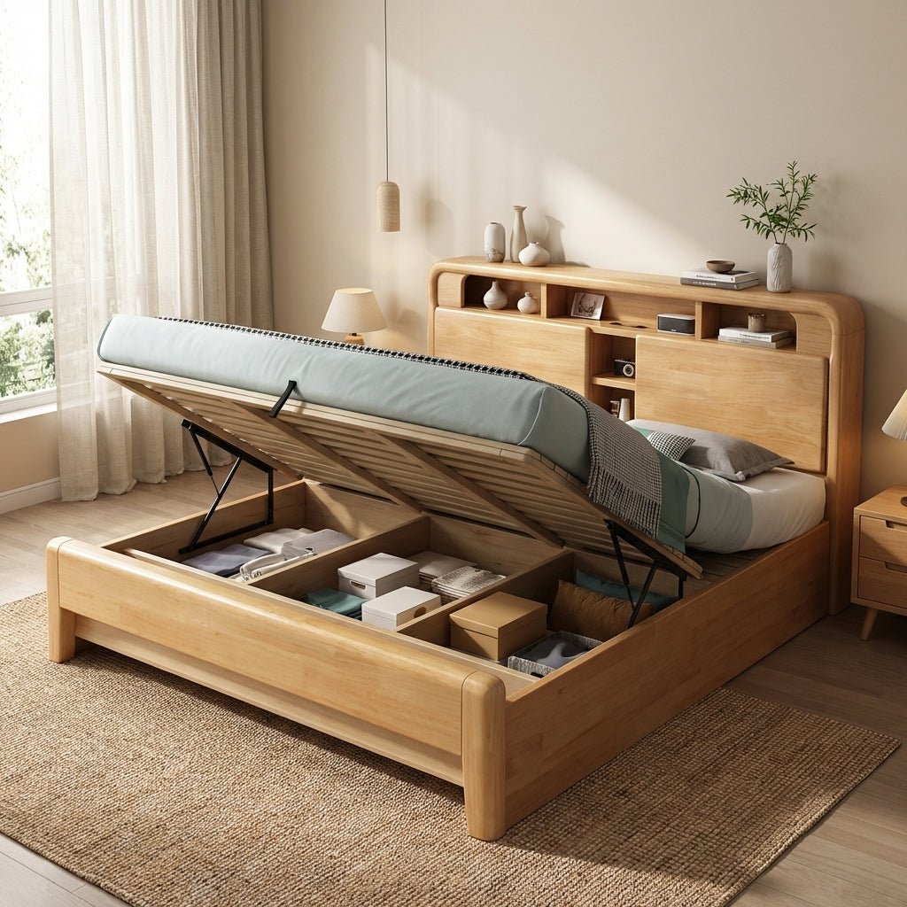 Ellie Crafted Solid Wood Smart Storage Bed - Altera