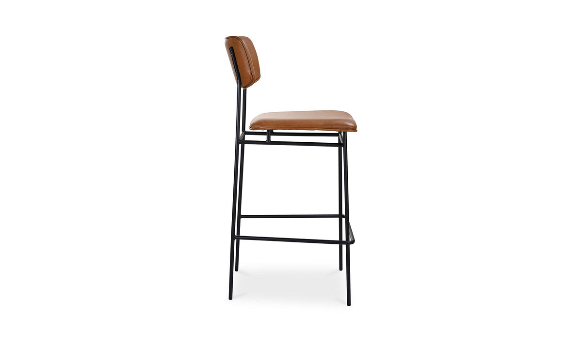 Swanage Bar Stool in Brown, three-quarter view