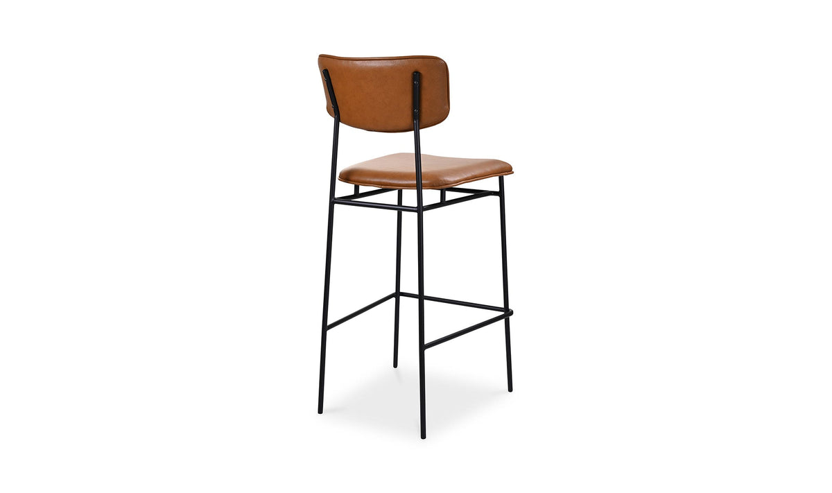 Swanage Bar Stool in Brown, top grain leather detail, view 2