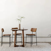 Swanage Counter Stool in Brown, styled in a living room