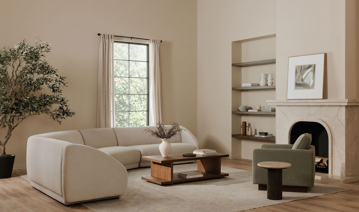 Monsaraz Coffee Table in Walnut — styled in a living room