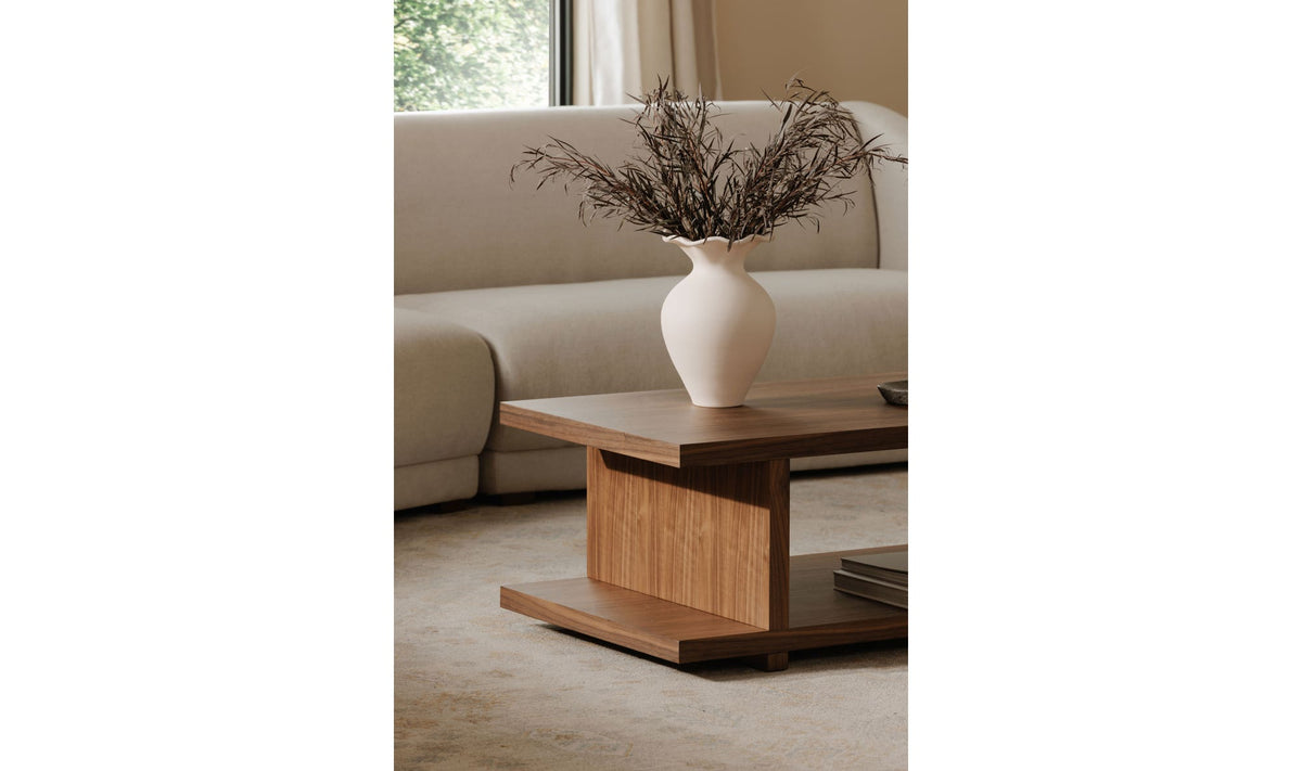 Monsaraz Coffee Table in Walnut — styled in a living room