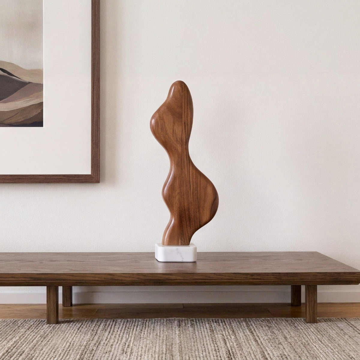 Erquy Wood And Marble Sculpture 2 - Altera