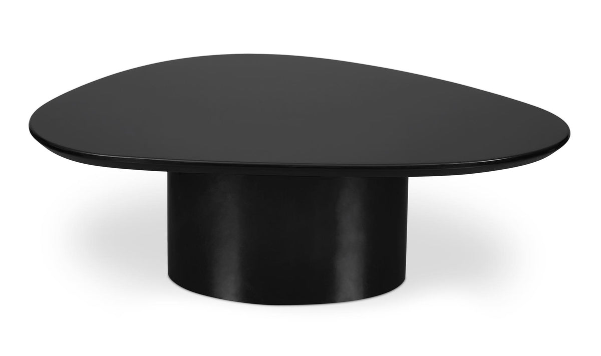Ennis Coffee Table Black Lacquer in Black — with high-gloss lacquer, 46" × 31½"