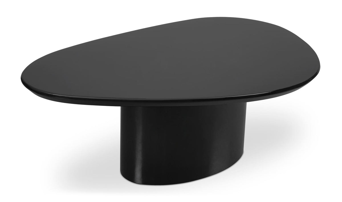 Ennis Coffee Table Black Lacquer in Black — three-quarter view