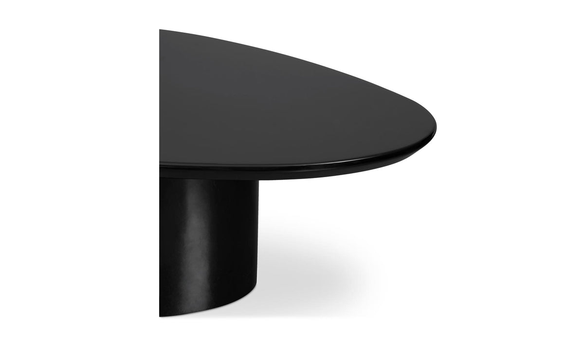 Ennis Coffee Table Black Lacquer in Black — with high-gloss lacquer detail