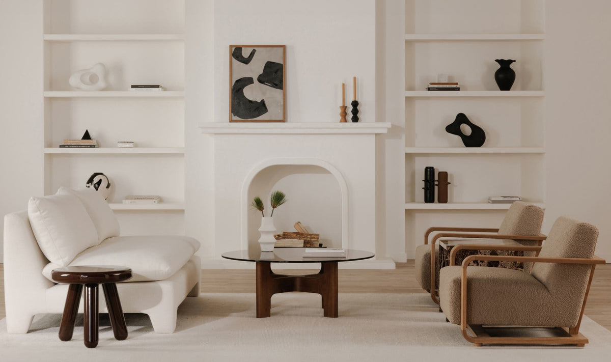 Limerick Coffee Table in Amber — styled in a living room
