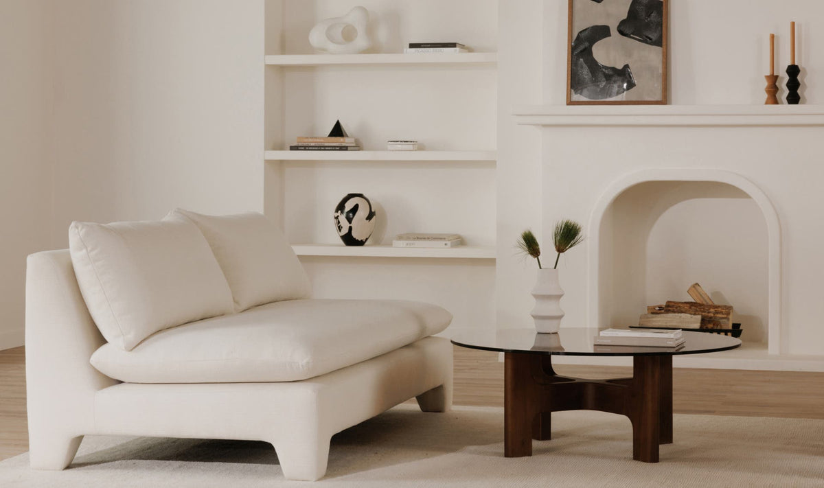 Limerick Coffee Table in Amber — styled in a living room