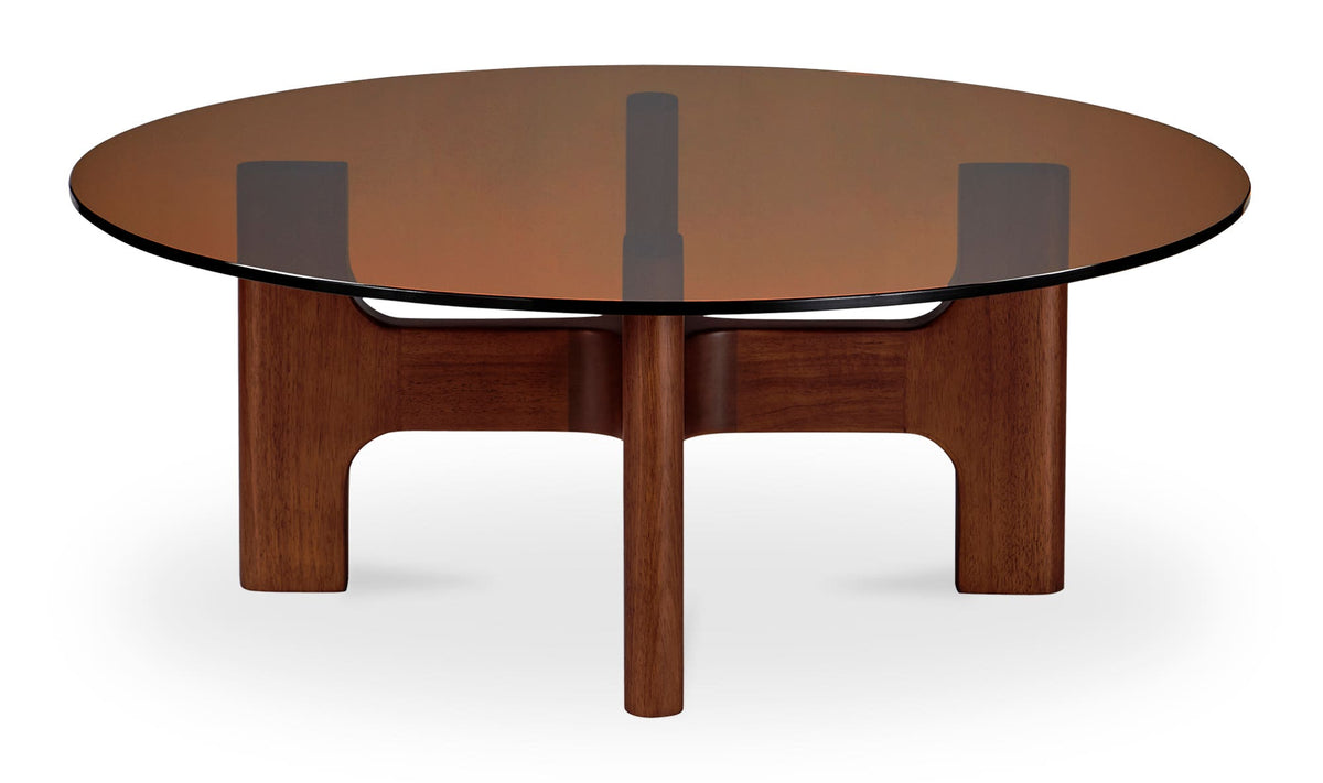 Limerick Coffee Table in Amber — 12mm amber tempered glass detail