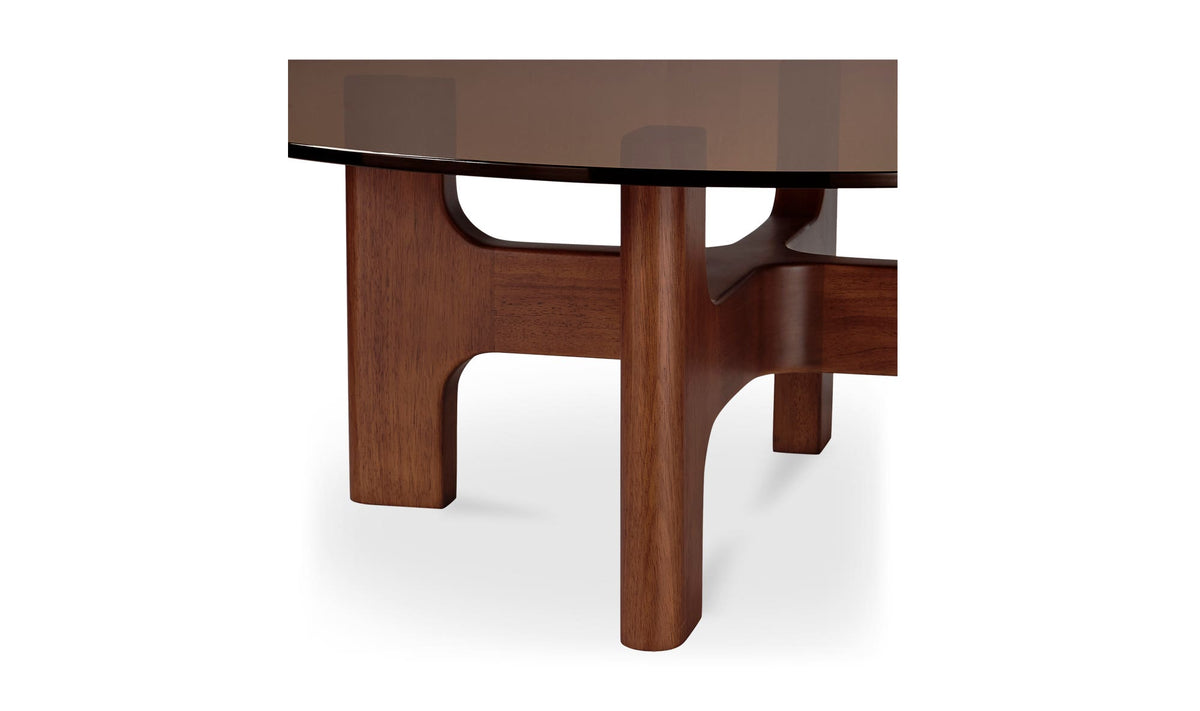 Limerick Coffee Table in Amber — 12mm amber tempered glass detail