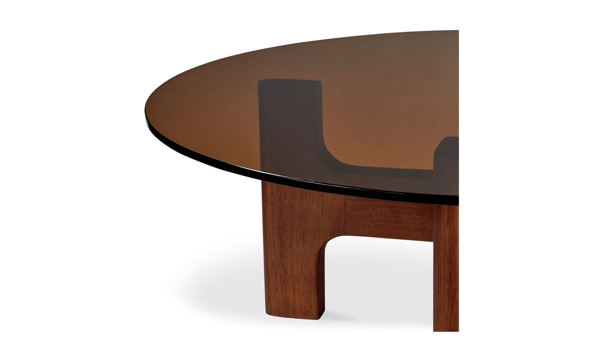 Limerick Coffee Table in Amber — 12mm amber tempered glass detail
