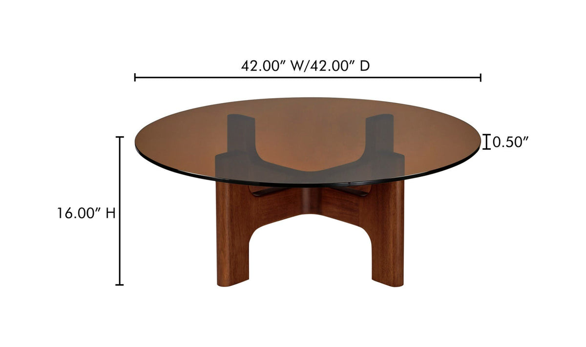 Limerick Coffee Table in Amber — dimensions diagram, 42" × 42"