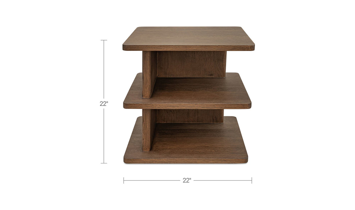 Chiswick Side Table in Dark Brown — dimensions diagram, 22" × 22"