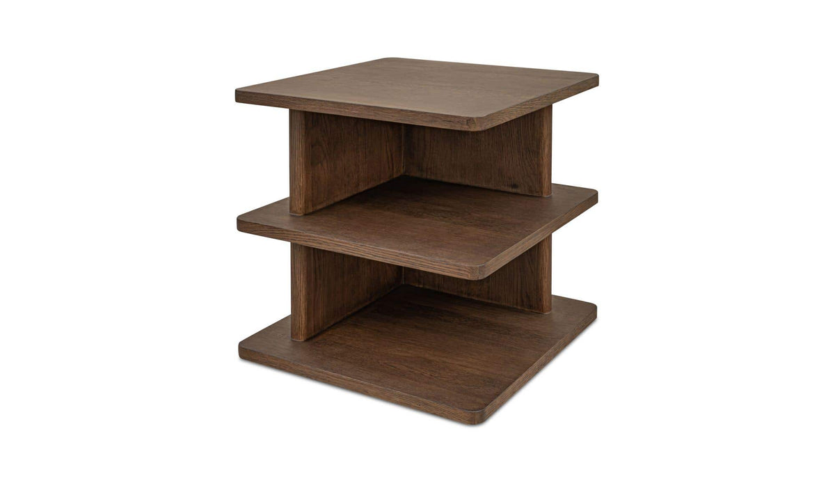 Chiswick Side Table in Dark Brown — three-quarter view