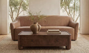 Galway Coffee Table in Burl — styled in a living room