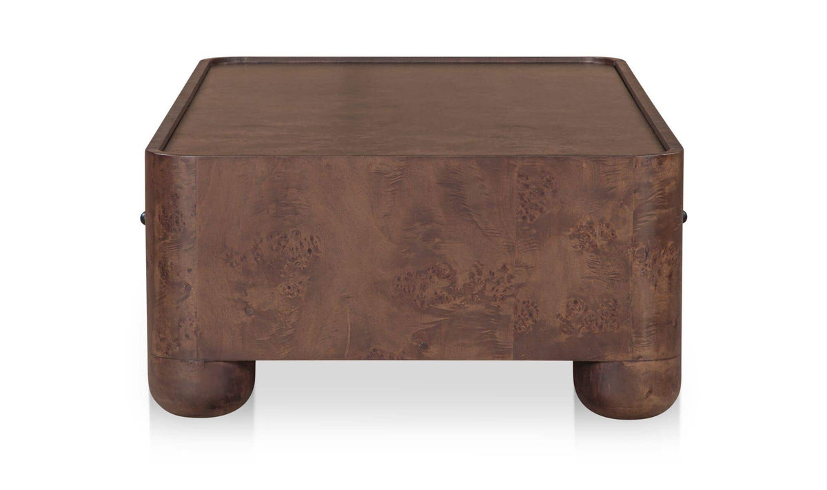 Galway Coffee Table in Burl — side profile