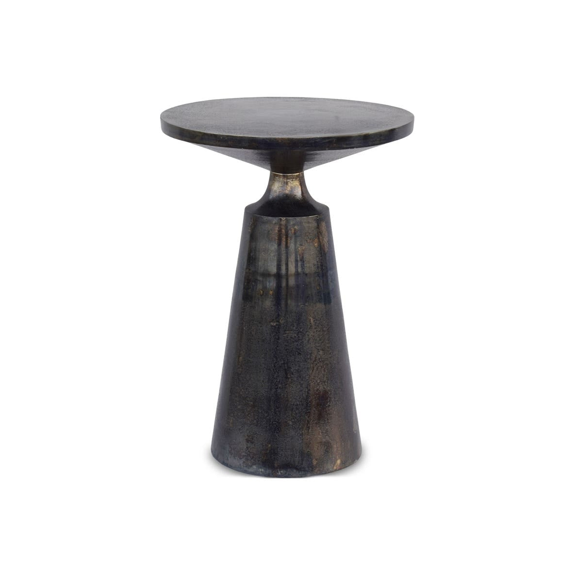 Sirmione Accent Table in Charcoal Grey — aluminum, 15½" × 15½"