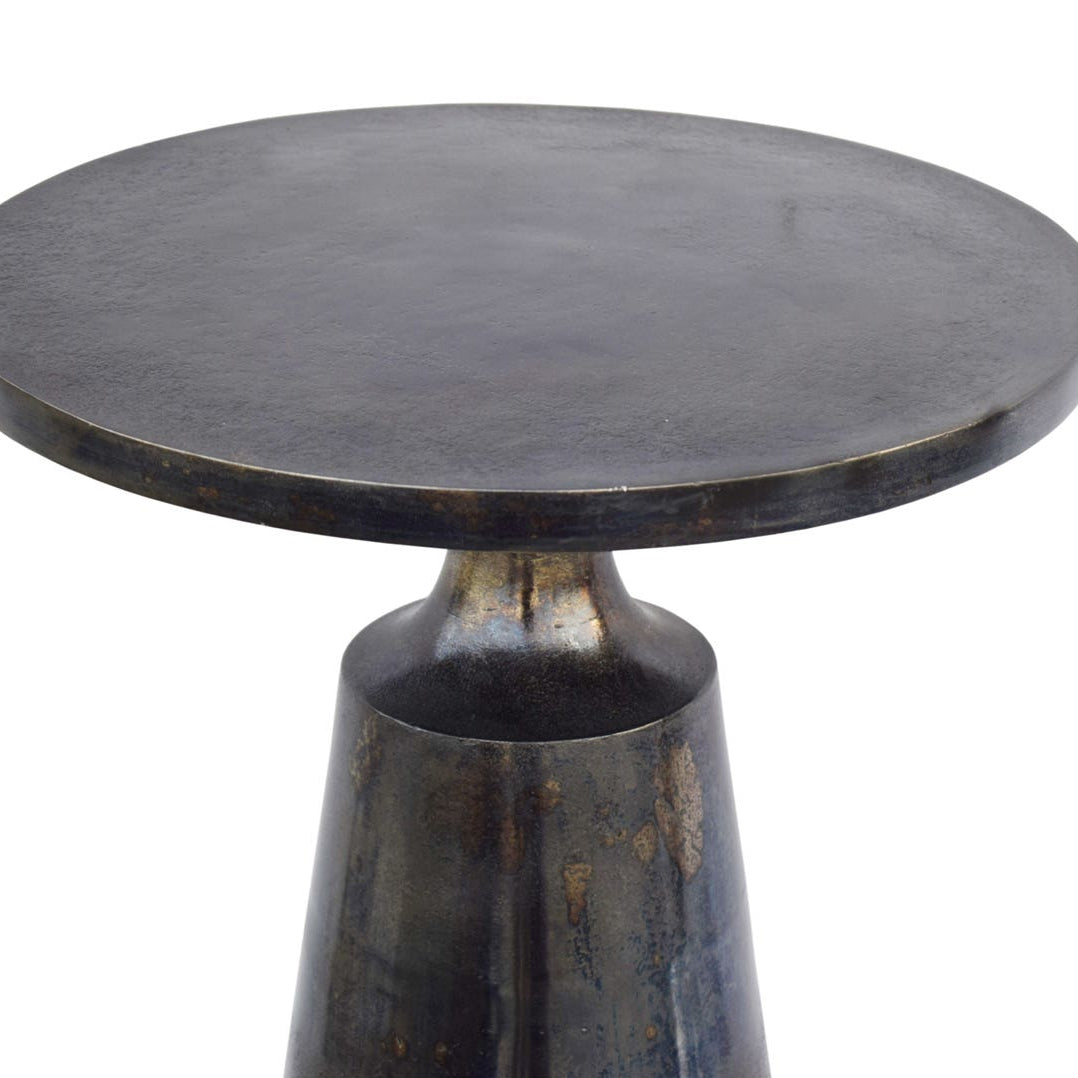 Sirmione Accent Table in Charcoal Grey — aluminum detail