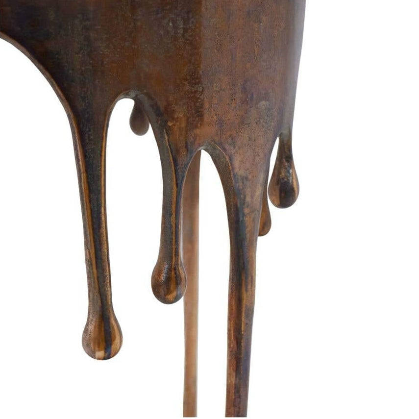 Cavan Accent Table in Antique Copper — aluminum detail