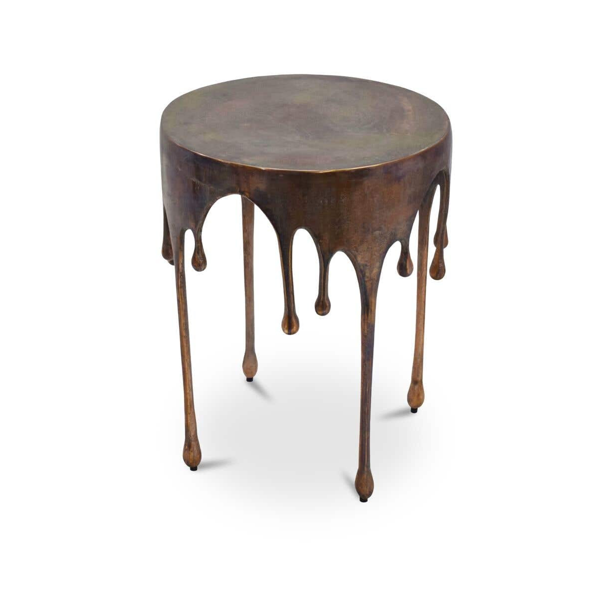 Cavan Accent Table in Antique Copper — aluminum detail