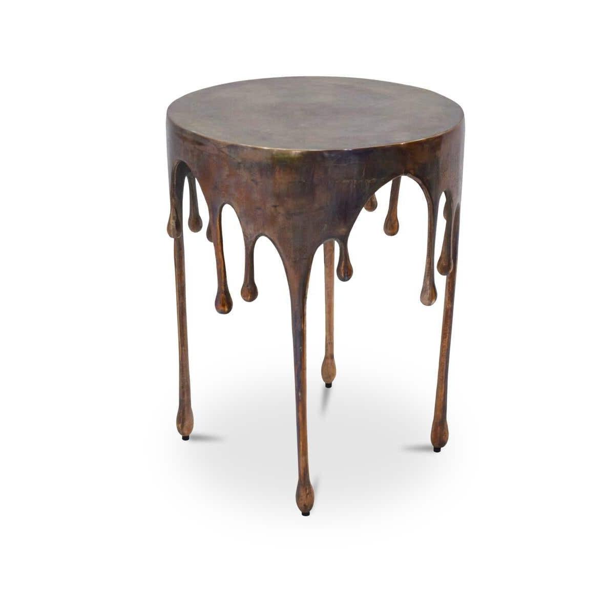 Cavan Accent Table in Antique Copper — aluminum, 17" × 17"