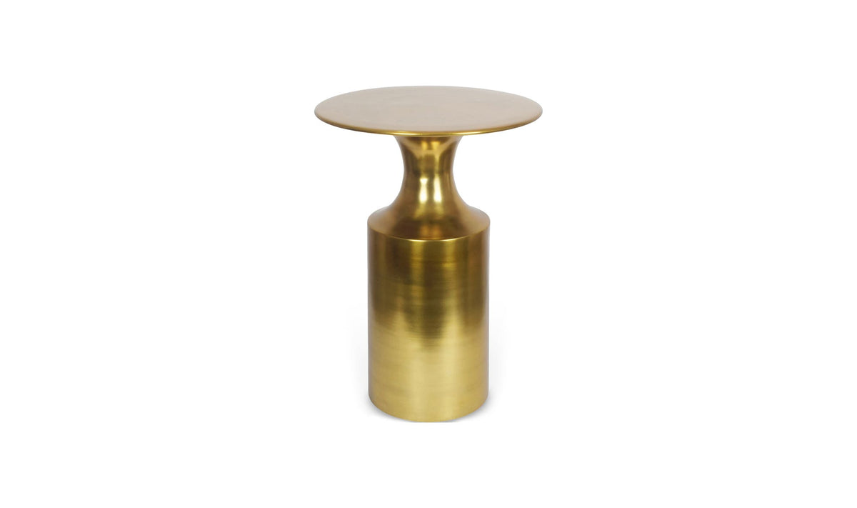 Rialto Accent Table in Gold — aluminum, 14½" × 14½"